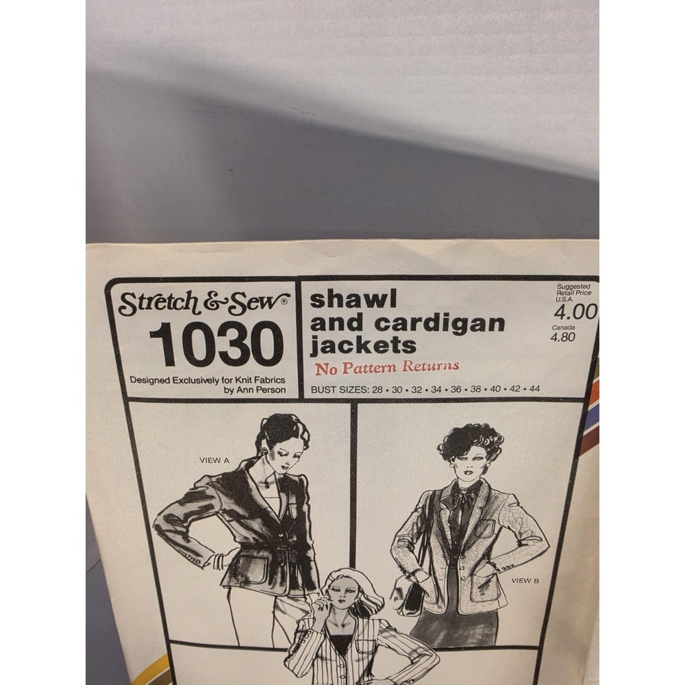 Vintage Stretch & Sew Patterns Lot 5 Ann Person Skirts Blazer Jacket Knit 1970s - Picture 7 of 7